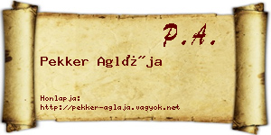 Pekker Aglája névjegykártya
